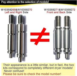 Droger Trommel Assen - Roller Kit - Apparaat Reparatie - Roestvrij Staal - 4 Stuks - Zilver — thumbnail 3