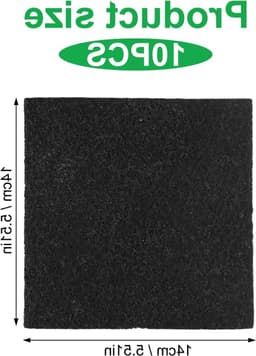 Compostfilters van Actieve Koolstof voor Keukenafval - 10 Stuks - Geurfilter voor Organisch Afval - Vierkant - 14 cm - Duurzaam en Milieuvriendelijk — thumbnail 5