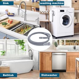 Afvoerslang Wasmachine - Verlengslang Vaatwasser - Apparaat Aansluiten - Universele Pasvorm - 5 Meter Lengte - Grijs — thumbnail 2
