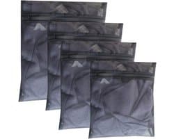 Set van 4 Wasnetten voor Wasmachine, Waszak met Rits, Waszak voor Bh's, Sokken, Ondergoed, Babykleding in 3 Maten (Zwart)