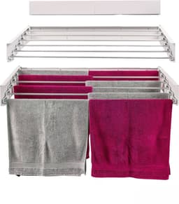 Foxydry Hide 101 cm Wit - Droogrek wandmontage - Intrekbare waslijn voor aan de muur - Kleur Wit - 101 x 50 x 13 cm — thumbnail 1