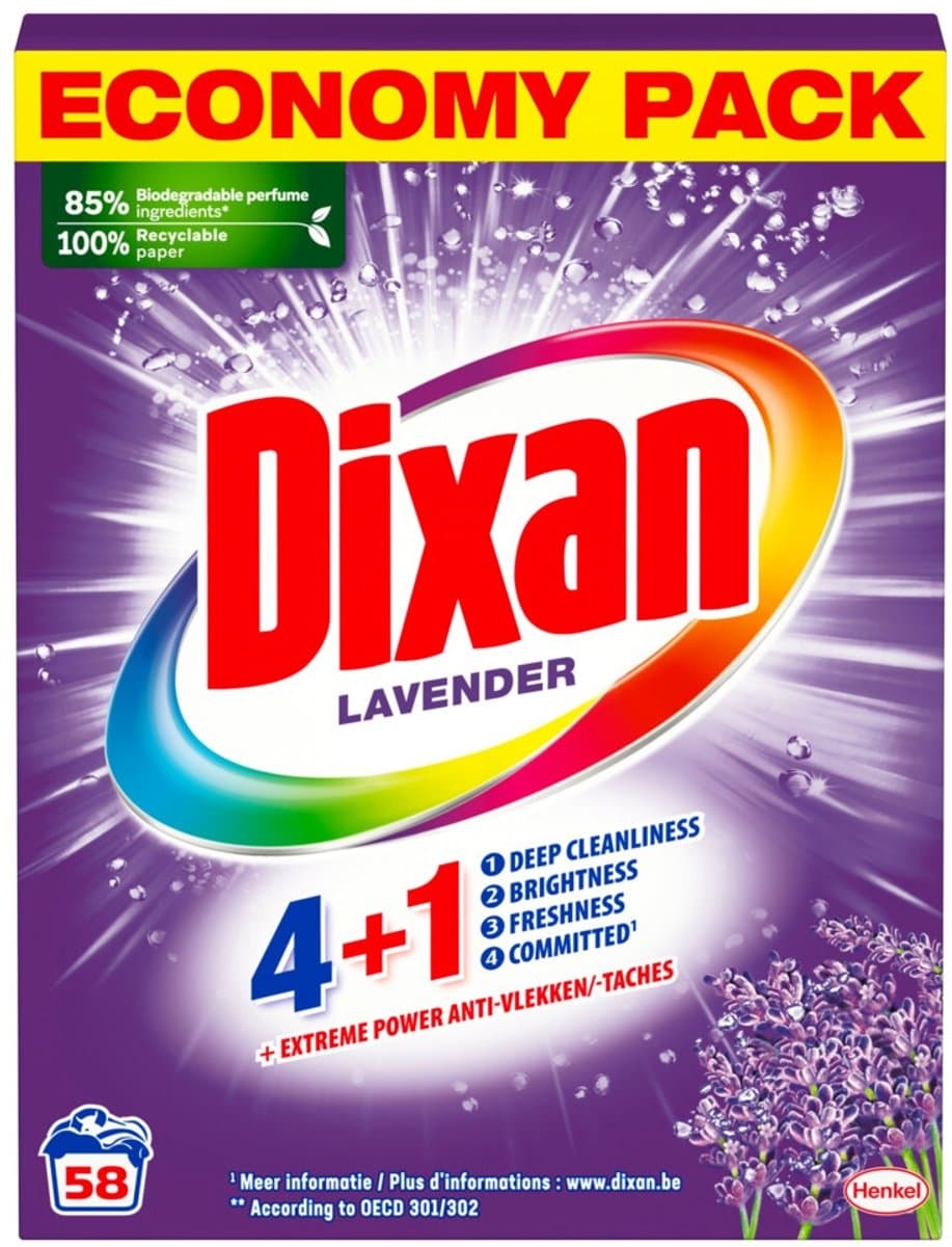 Dixan Fresh Lavender Waspoeder - Wasmiddel - 58 wasbeurten — afbeelding 1