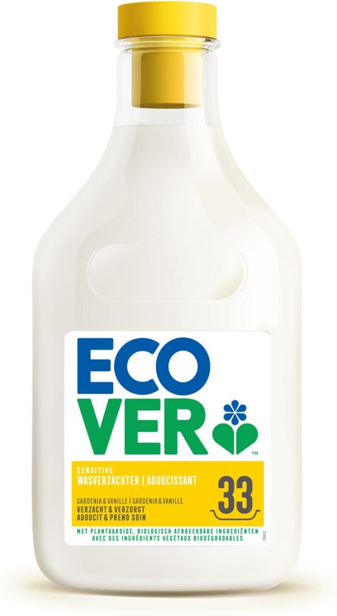 Ecover Wasverzachter - Voordeelverpakking 6 x 1 L - 198 wasbeurten - Plantaardig & Biologisch afbreekbaar - Gardenia & Vanille geur — afbeelding 1