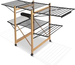 Droogrek - Inklapbaar wasrek voor binnen en buiten - Staand droogrek met vleugels - Ruimtebesparend en lichtgewicht - Voor kleine en grote wasjes - Perfect voor appartementen, balkon en studentenkamer - Snel opvouwbaar - Wasdroogrek voor huishoudelij — thumbnail 1