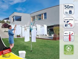 Droogmolen met Easy-Lift-systeem en 50 meter waslijn — thumbnail 2
