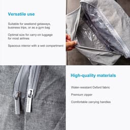 Intirilife Waterdichte reistas in GREY - Ruime textieltas van waterafstotende Oxford stof, perfect voor uitstapjes, vakanties, reizen en nog veel meer. — thumbnail 3