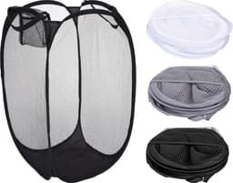 Wasmand flexibel/opvouwbaar - wit - nylon - 36 x 36 x 58 cm - 64 liter — thumbnail 2