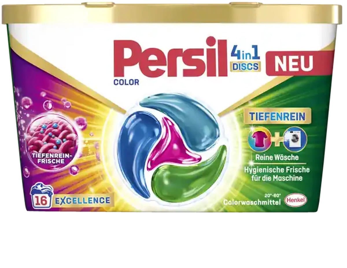 Persil 4in1 Color Wasmiddel Pods - 16 Wasbeurten - Voor Gekleurde Was - Fris & Krachtig — afbeelding 1