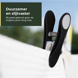 Gandria Wasknijpers 24 Stuks - Kunststof Wasknijpers - Set van 24 Plastic Knijpers - Wasrek Knijpers 10 Kg - Zwart/Wit en Wit/Zwart — thumbnail 5
