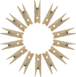 100 Houten Wasknijpers met Jute Koord - Creatieve Fotoclips en Decoratie — thumbnail 2