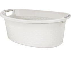 Ovale Wasmand Katoen Look 60 Liter - Stevige Wasmand met Handvatten