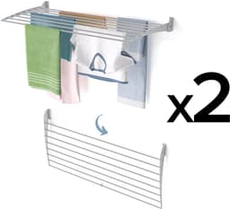 2x Foxydry Fold 100 DOWN - wasdroogrek wandmontage clicksysteem - neerwaartse sluiting - 100 x 50 x 10 cm — thumbnail 1