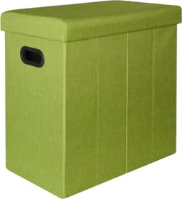 Opvouwbare Wasmand met Deksel en Handgrepen - Stabiele Waskist in Linnenlook met 70 liter Inhoud — thumbnail 1