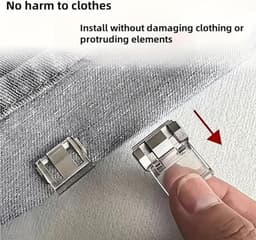 12 Stuks - Broekclip - Broekklem - Vest ketting - Broek & T-Shirt Kleding Clip - Kleding Gesp - Broekpijp Verkorter - Bevestigingsclip voor broekspijp - Wasknijpers - Antislip Vaste Gesp - Kleur — thumbnail 2