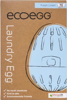 EcoEgg - Wasballen Ei met Eerste Vulling Pellets - Fresh Linen - tot 70 Wasbeurten - Herbruikbaar en Navulbaar - Geschikt voor Gevoelige Huid - Dermatologisch Getest — thumbnail 4
