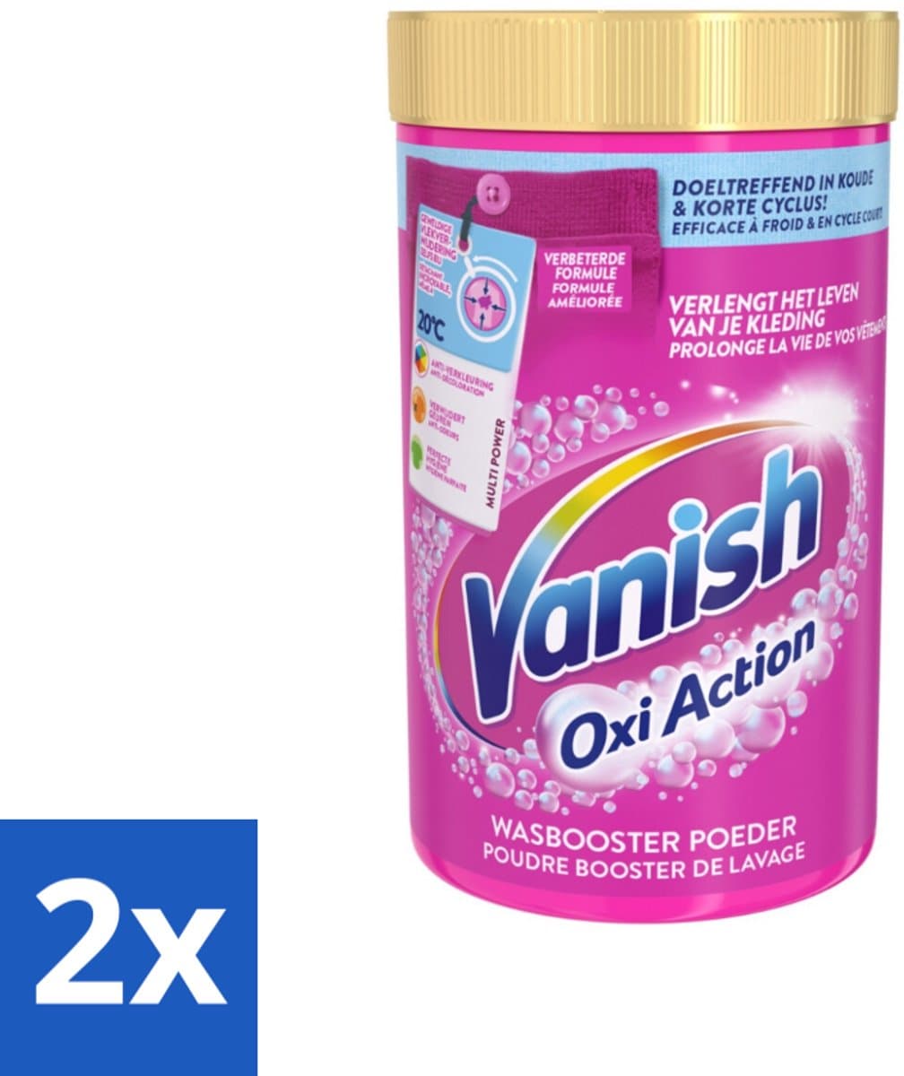 2 x Vanish Oxi Action - Vlekkenverwijderaar - Wasbooster - Gekleurde Was - 1.5 Kg - Vlekkenverwijderaar - Wasbooster - Gekleurde Was - Wasmiddel - Vlekken Verwijderen — afbeelding 1