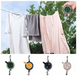 WiseGoods Premium Uitschuifbare Waslijn 10 Meter - Oprolbare Drooglijn Voor Camping / Badkamer & Balkon - Outdoor - Kamperen — thumbnail 2