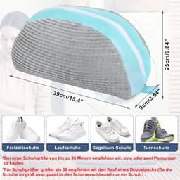 Waszak voor Schoenen 2 Stuks - Schoenwaszak Met Ritssluiting - Anti-Vervorming - Licht en Draagbaar - Herbruikbaar Wasnet - Grijs - 39 x 25 x 9 cm — thumbnail 5