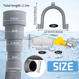 Afvoerslang Wasmachine Verlengstuk - Diverse Lengtes (1 tot 6 meter) met 4 Universele Aansluitingen — thumbnail 3