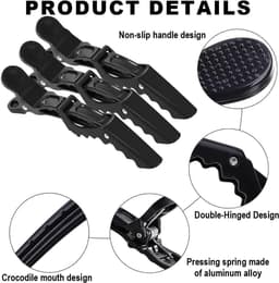 15x Professionele Haarclips Zwart - Kapper Clips voor Styling en Knippen — thumbnail 4