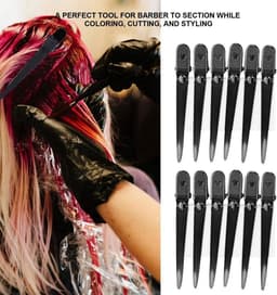 12 Stuks Professionele Haarclips voor Kappers - Antislip Klemmen voor Knippen en Verven — thumbnail 4