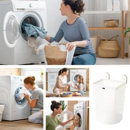 Wasmand Opbergmand - Waszak Netten - Ruimte Besparen - Zuignappen Bevestiging - 30x30x5 cm - Romig — thumbnail 5