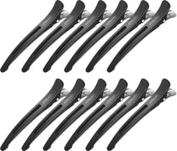 12x Professionele Antislip Haarspeldenset Zwart - Voor Knippen, Stylen en Verdelen — thumbnail 1