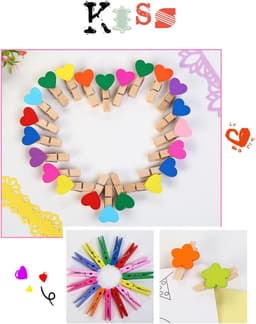 50 Houten Wasknijpers Mini Inclusief 10m Jute Touw - Decoratieve Houten Klemmetjes voor Foto's en Knutselprojecten — thumbnail 2