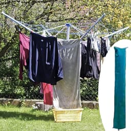Droogmolen Beschermhoes - Droogrek Afdekking - Buiten Kleding Drogen - Winddicht Met Ritssluiting - 30 x 180 cm - Groen — thumbnail 2