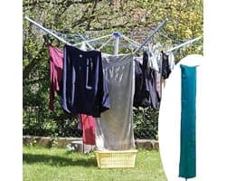 Droogmolen Beschermhoes - Droogrek Afdekking - Buiten Kleding Drogen - Winddicht Met Ritssluiting - 30 x 180 cm - Groen