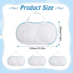 Pack of 3 Bra Inserts voor Wasmachine - Wasmachine Zak met Verborgen Rits - Bescherming voor Ondergoed - Geschikt voor Wasgoed — thumbnail 4