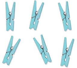 Set van 20 mini-wasknijpers voor doopgeschenken - blauw — thumbnail 1