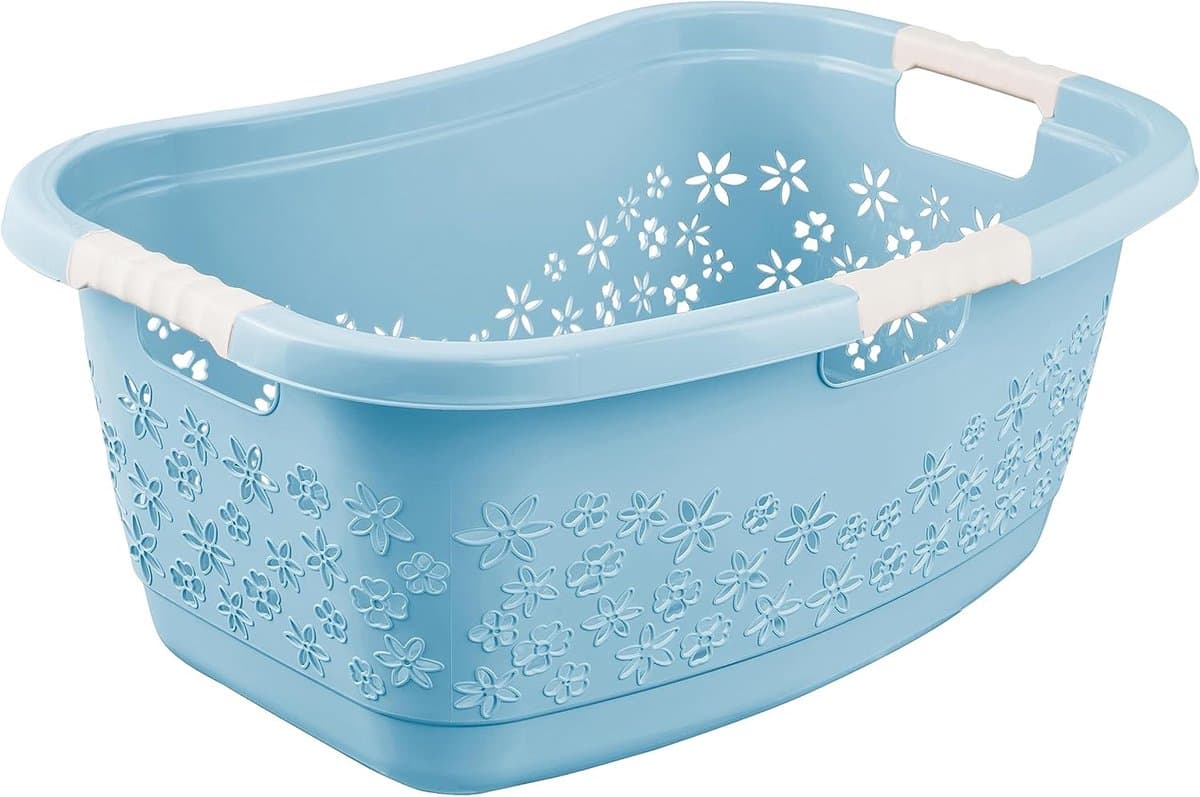 Ergonomische wasmand met luchtdoorlatend decor en anti-slip handgrepen - 50 l — afbeelding 1