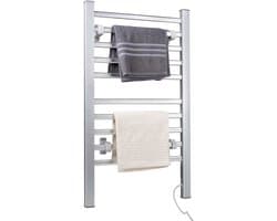 Elektrische Handdoekradiator - Warm en Droog Handdoeken en Kleding in Badkamer - Wand- of Vrijstaand Droogrek - 10 Droogstangen - IP22 Drupdicht — afbeelding 1