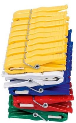 Set van 50 Kleurrijke Luran-wasknijpers - Geel, Wit, Blauw, Rood, Groen — thumbnail 1