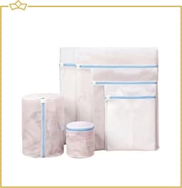ATTREZZO® Waszak - set van 6 - diverse maten - met rits - Wit - Wasnet - Wastas - Ideaal voor lingerie - BH - kwestbare kleding — thumbnail 2