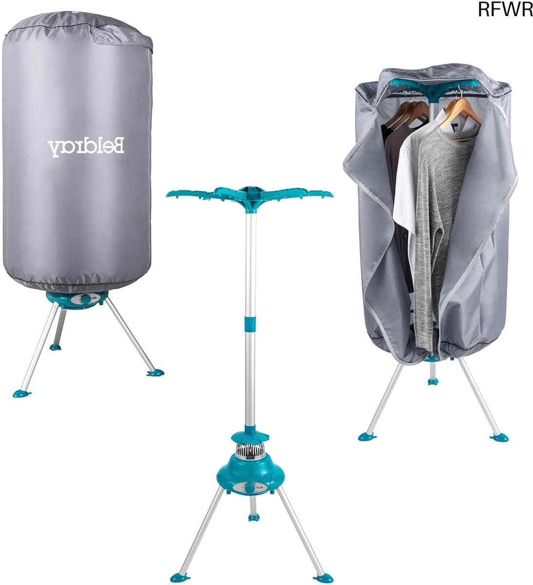 RFWR® Verwarmde Kledingluchter - Binnen Wasdroger met 6 Hangers en 6 Warmte-instellingen voor Snel Drogen — afbeelding 1