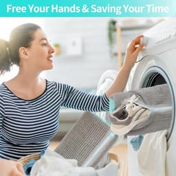 Schoenenwaszak - Wasmachine schoenenwaszak - Grijze schoenenwaszak - Vervormingsbestendige schoenenzak - Herbruikbare schoenenwaszak - Ritssluiting en ophanglus - Past op de meeste schoenen — thumbnail 2