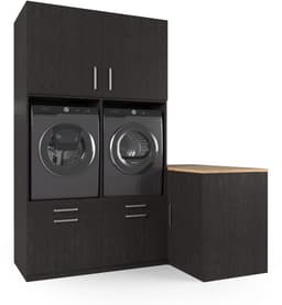 Wasophoogte® Wasmachine Kast Hong Kong - Wasmachine verhoger - Wasmachine ombouw - 700(D)*2030(B)*2350(H) mm - Zwart — thumbnail 1