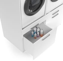Wasophoogte® Wasmachine Kast Hong Kong - Wasmachine verhoger - Wasmachine ombouw - 700(D)*2030(B)*2350(H) mm - Wit — thumbnail 5