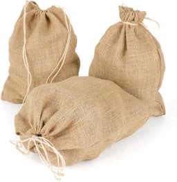 Jute Opbergzakken Set van 3 met Trekkoord - 36 x 30 cm - Ideaal voor Aardappelen, Oogst en Noten — thumbnail 1