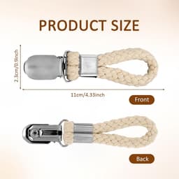 Handdoekclips - Handdoeklusjes met Clip - Handdoekknijpers - Badlaken Knijpers - Handdoekklem -10 Stuks Handdoekhaakjes - 11.5 X 2.3cm - Geschikt Voor Woonkamer, Badkamer, Keuken En Slaapkamer - Beige — thumbnail 3
