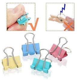 150 Stuks Mini Klapclips - 15mm Metaal Papieren Clips - Geleurde Binderclips voor Wanddecoratie en Foto's — thumbnail 2