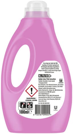 10 x Robijn - Color Pink Sensation - Vloeibaar Wasmiddel - 20 Wasbeurten - Grootverpakking - Kleurbehoud - Wasmiddel - Essentiële Oliën - Frisheid - Biologisch Afbreekbaar — thumbnail 2