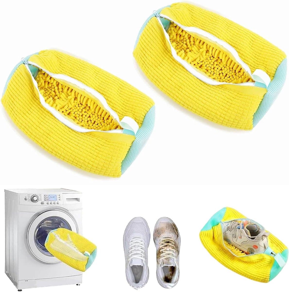 Ronte - Herbruikbare waszakken voor schoenen in wasmachine met pluisreiniging - Set van 2 — afbeelding 1