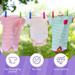 48 Kleerhangers met Mandje, Gekleurde Klemmen Zonder Opdruk — thumbnail 3