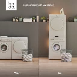 Tussenstuk Wasmachine & Droger met Uitschuifbare Plank XL – Wit - Bodo — thumbnail 3