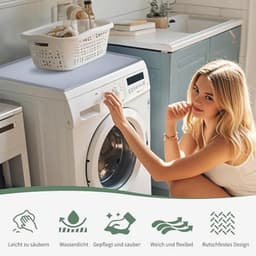 Siliconen Wasmachine-afdekking 60x50 cm - Antislip en Heavy Duty Onderlegger voor Droger en Keuken — thumbnail 4