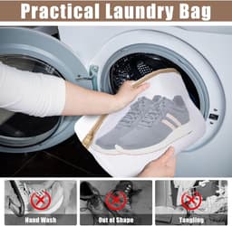 Allecta - Waszakken voor schoenen (2 stuks) - Herbruikbaar wasnet voor schoenen wassen - Ritssluiting, wasmachine bestendig. — thumbnail 3