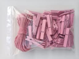 Roze Houten Kledingknijpers 4,8 cm - Decoratieve Clips voor Foto's en Kleding - 50 Stuks — thumbnail 3